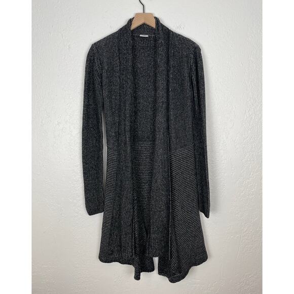 CAbi #3530 Black Marled Cloak Knit Duster Cardigan Sweater Size Medium - Picture 3 of 5